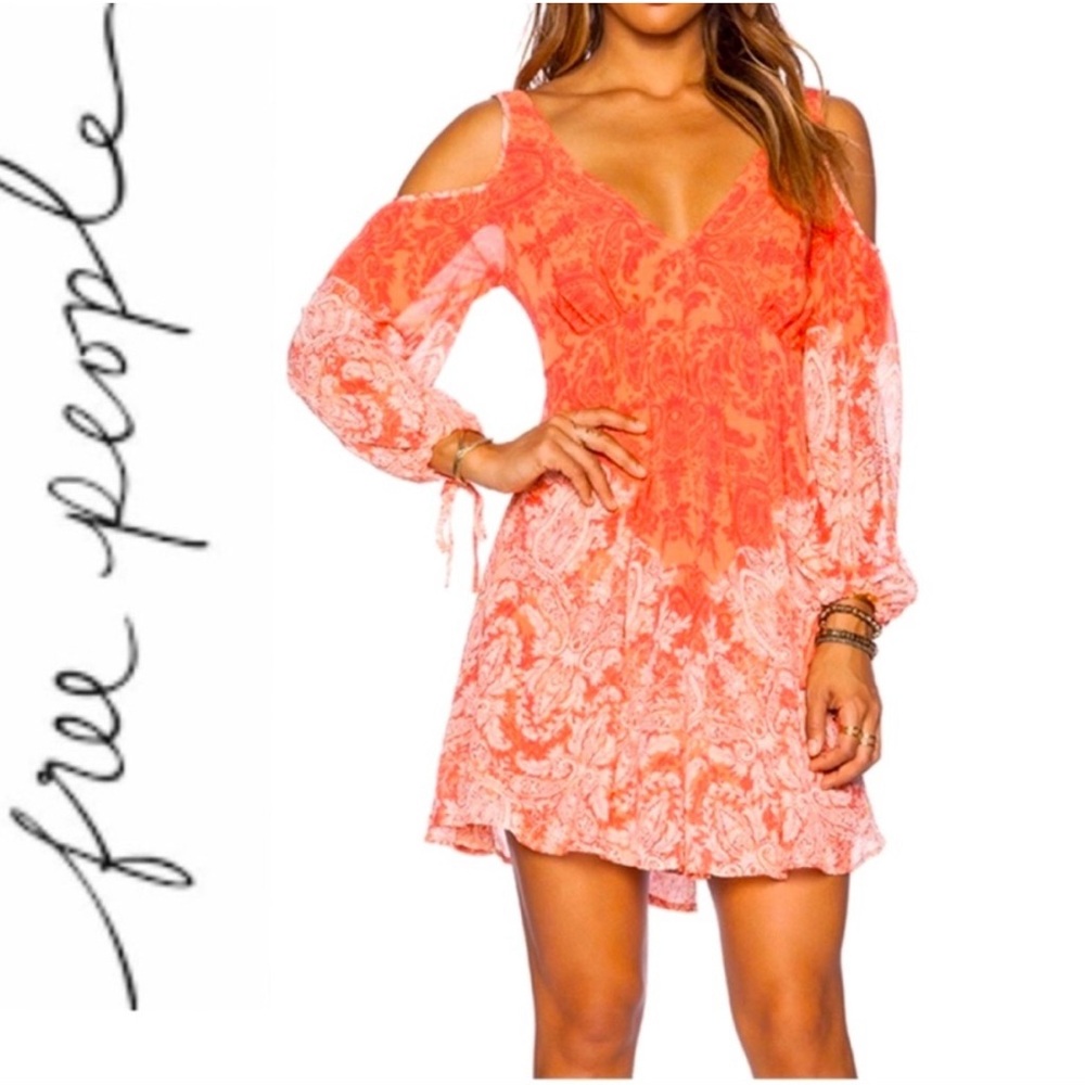 Free people size small mini dress/tunic coral